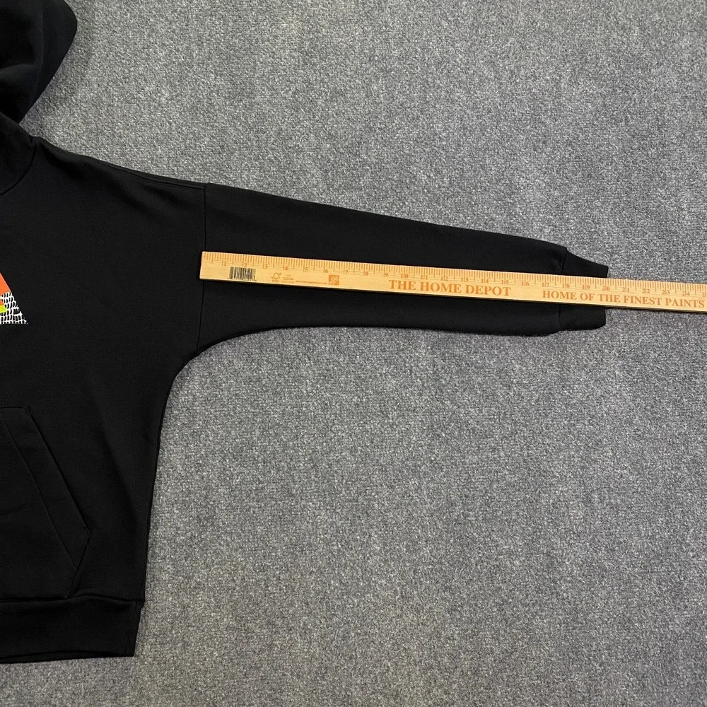 Adidas Abstract Trefoil Logo Hoodie Womens S Black Geometric Fleece Pullover